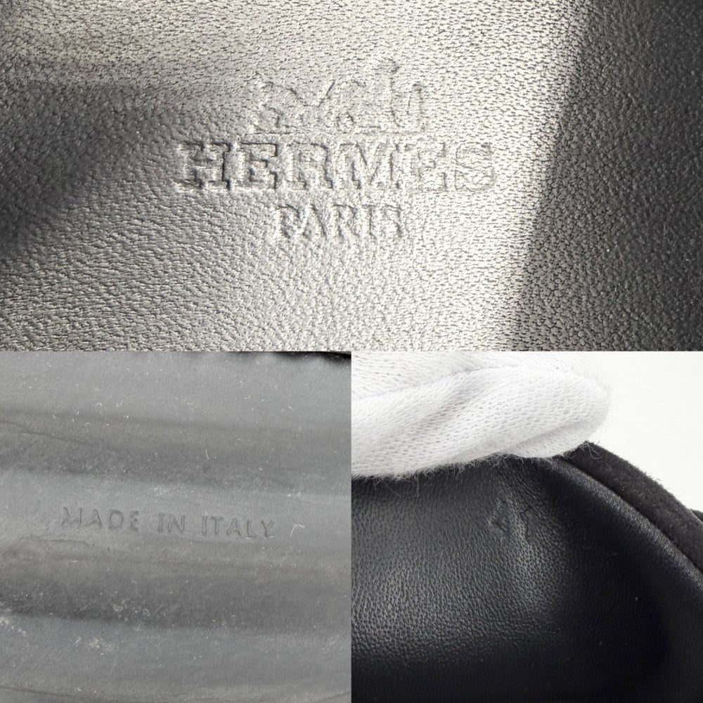 【開店SALE】 HERMES エルメス スニーカー メッシュ バウンジング 靴 シューズ 41サイズ 26cm ブラック 黒 メンズ【中古品】