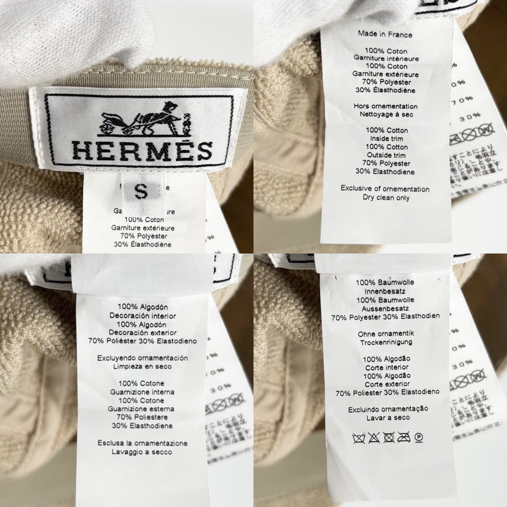 【開店SALE】 HERMES エルメス キャップ デイヴィス・ヨット ベースボールキャップ ファッションアイテム 帽子 コットン ベージュ レディース【中古品】