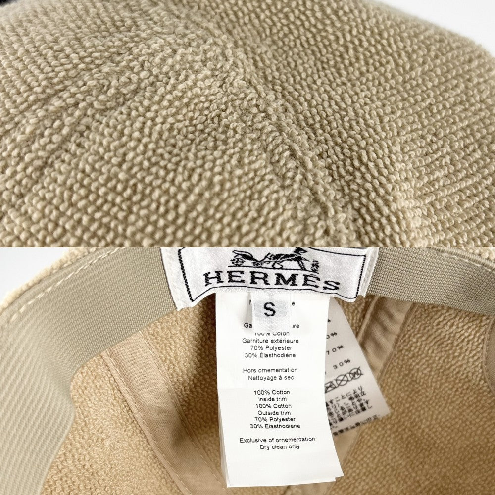 【開店SALE】 HERMES エルメス キャップ デイヴィス・ヨット ベースボールキャップ ファッションアイテム 帽子 コットン ベージュ レディース【中古品】