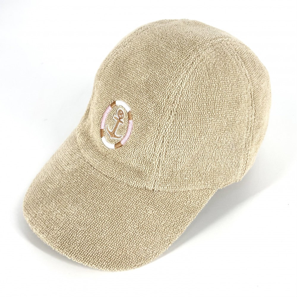 【開店SALE】 HERMES エルメス キャップ デイヴィス・ヨット ベースボールキャップ ファッションアイテム 帽子 コットン ベージュ レディース【中古品】
