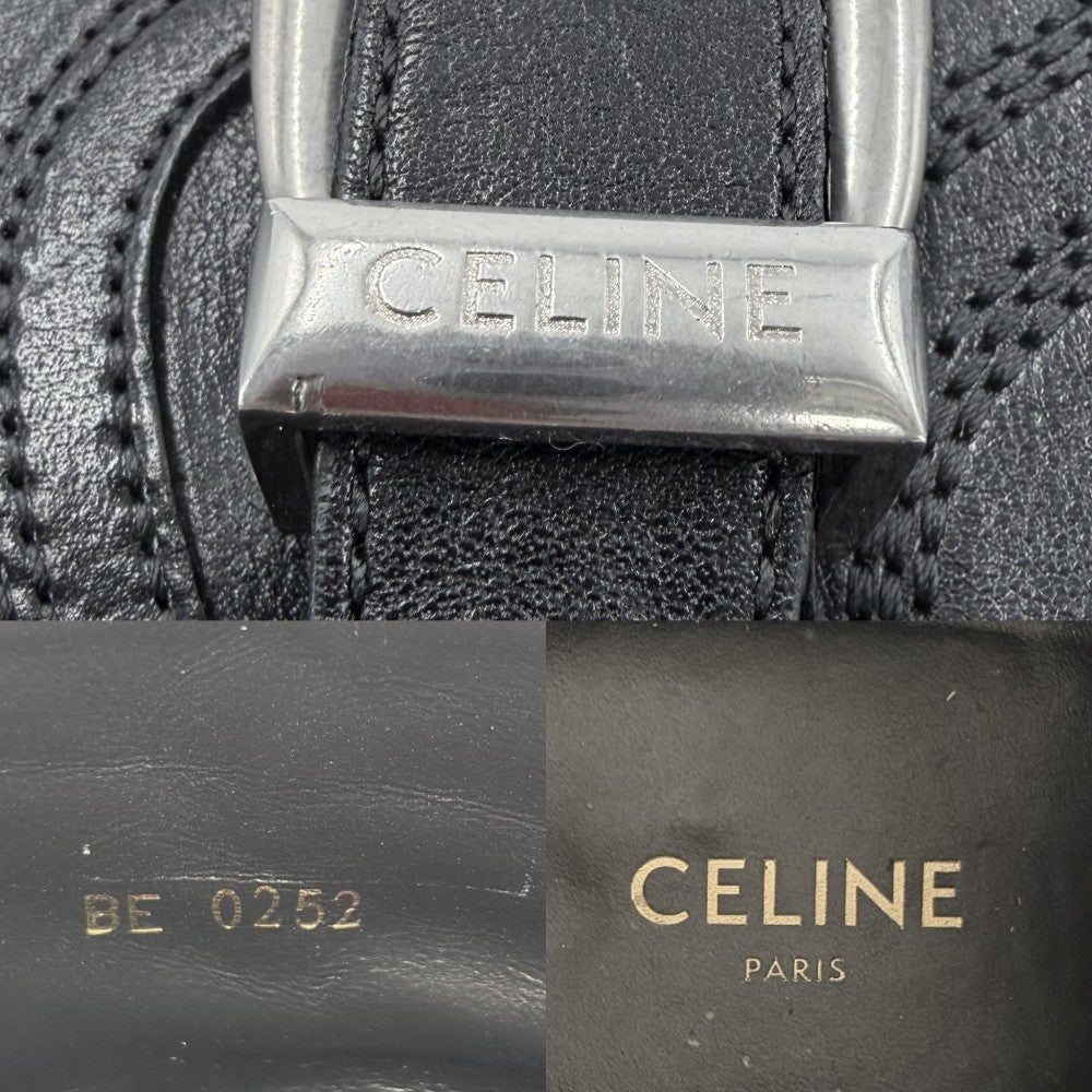 CELINE セリーヌ ブーツ ムーン ショートブーツ 靴 MOON シューズ 39サイズ 約26cm レザー ブラック 黒 シルバー金具 レディース【中古品】