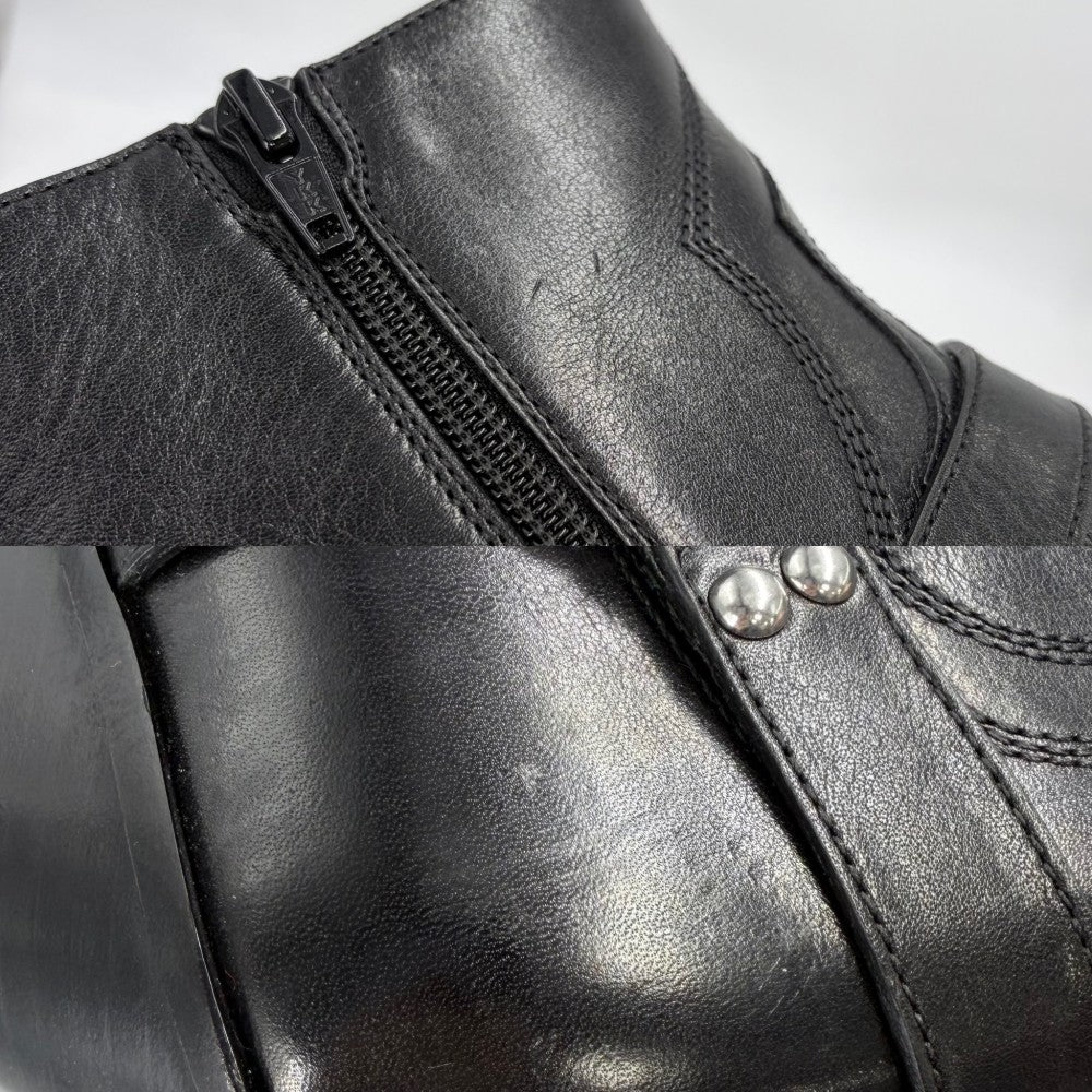 CELINE セリーヌ ブーツ ムーン ショートブーツ 靴 MOON シューズ 39サイズ 約26cm レザー ブラック 黒 シルバー金具 レディース【中古品】