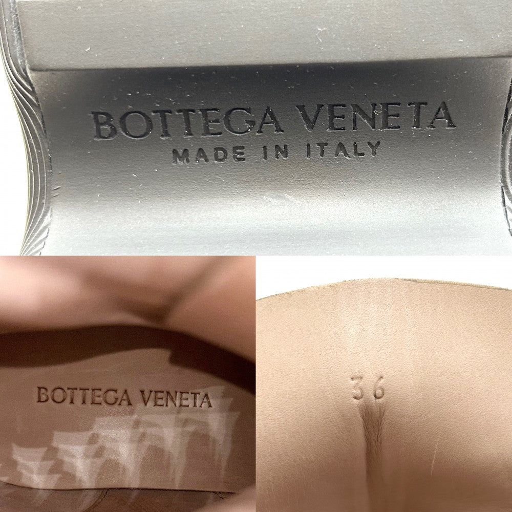 【開店SALE】 BOTTEGAVENETA ボッテガヴェネタ ブーツ ファッションアイテム レースアップ 靴 36サイズ 約23cm レザー カーキ レディース【中古品】