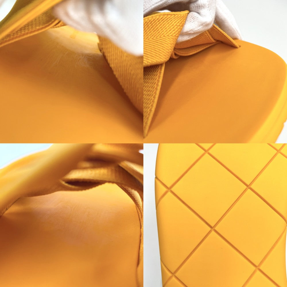 【開店SALE】 BOTTEGAVENETA ボッテガヴェネタ サンダル イントレチャート 靴 ファッションアイテム 44サイズ 春 夏 ラバー オレンジ メンズ【中古品】
