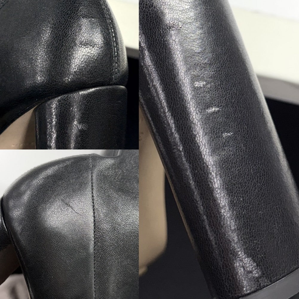 BOTTEGAVENETA ボッテガヴェネタ ブーツ ロングブーツ ファッションアイテム ハイヒール 靴 38サイズ 約25cm レザー ブラック 黒 レディース【中古品】