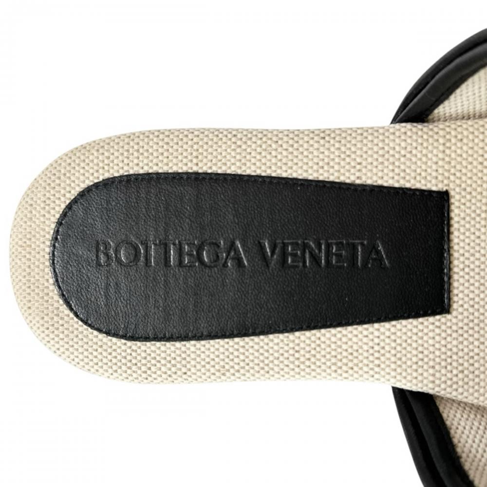 BOTTEGAVENETA ボッテガヴェネタ サンダル パッチフラットミュール スクエアトゥ アイボリー レディース 約1490g【中古品】