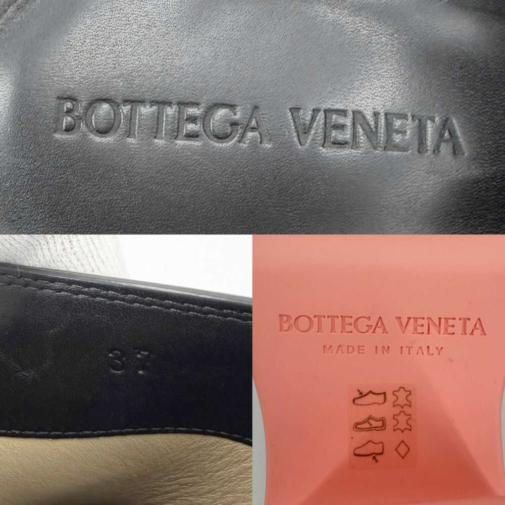 BOTTEGAVENETA ボッテガヴェネタ サンダル フラッシュポンプ ボリュームソール ファッションアイテム 靴 サイズ37 約24cm ラバー レザー ブラック 黒 ピンク レディース【中古品】