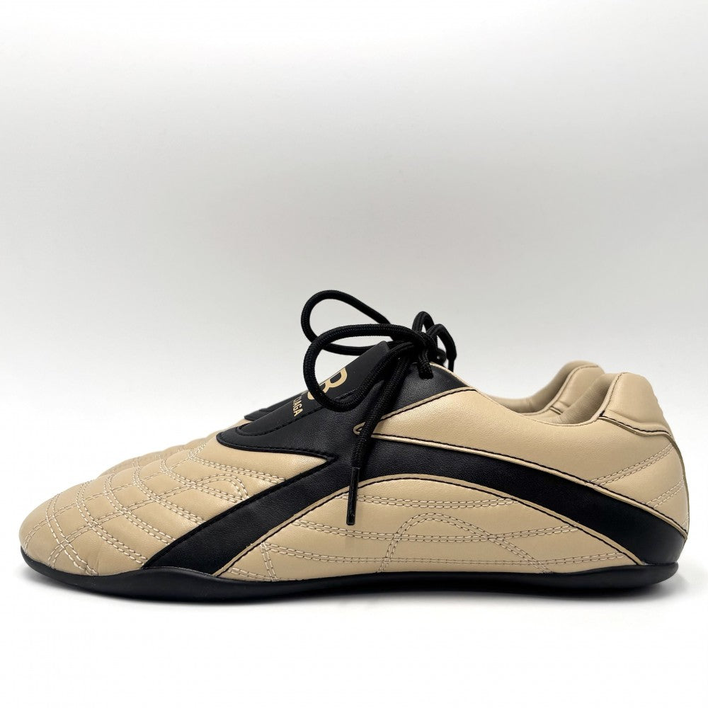 【開店SALE】 BALENCIAGA バレンシアガ スニーカー ZEN ファッションアイテム シューズ 靴 617539 レザー ベージュ ブラック 黒 レディース【中古品】