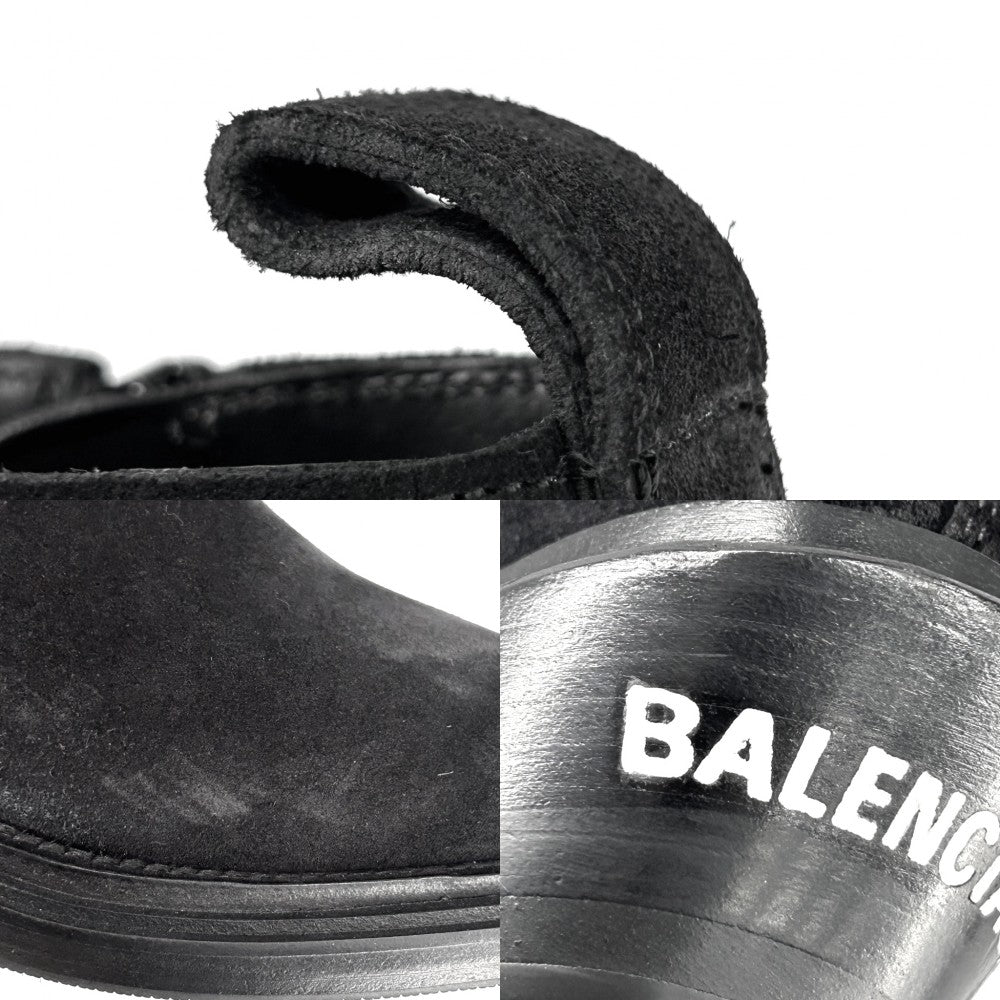 【開店SALE】 BALENCIAGA バレンシアガ ブーツ ショートブーツ 靴 35サイズ 約23cm シューズ ファッションアイテム 579629 スウェード レザー ブラック 黒 ブラック金具 レディース【中古品】