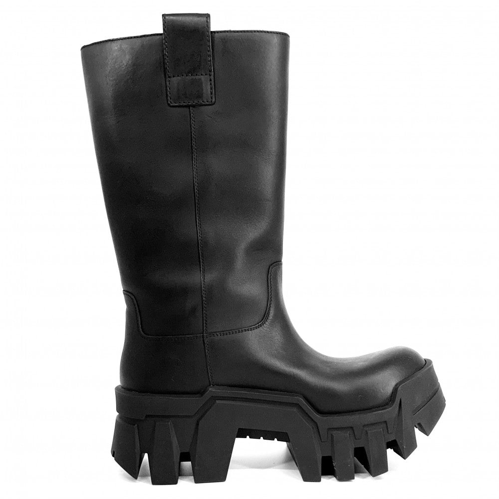 【開店SALE】 BALENCIAGA バレンシアガ ブーツ ブルドーザー ロングブーツ シューズ BULLDOZER 36サイズ 約24cm ファッションアイテム 厚底 671555 ラバー ラバー ブラック 黒 レディース【中古品】