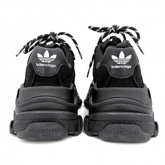 BALENCIAGA バレンシアガ スニーカー アディダスコラボ トリプルS ダッドスニーカー 厚底 adidas シューズ 靴 ファッションアイテム 38サイズ 約25cm 593994 ブラック 黒 メンズ【中古品】
