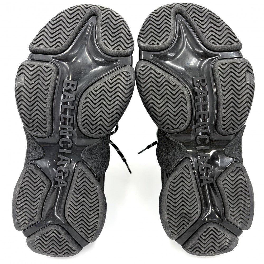 BALENCIAGA バレンシアガ スニーカー アディダスコラボ トリプルS ダッドスニーカー 厚底 adidas シューズ 靴 ファッションアイテム 38サイズ 約25cm 593994 ブラック 黒 メンズ【中古品】
