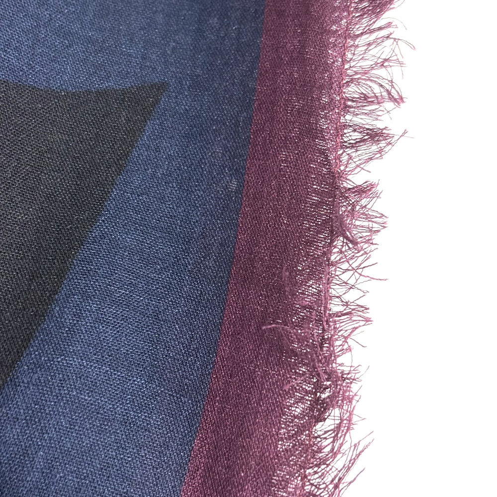 BALENCIAGA バレンシアガ スカーフ 花柄 大判 ファッションアイテム ウール シルク ボルドー系 マルチカラー レディース【中古品】