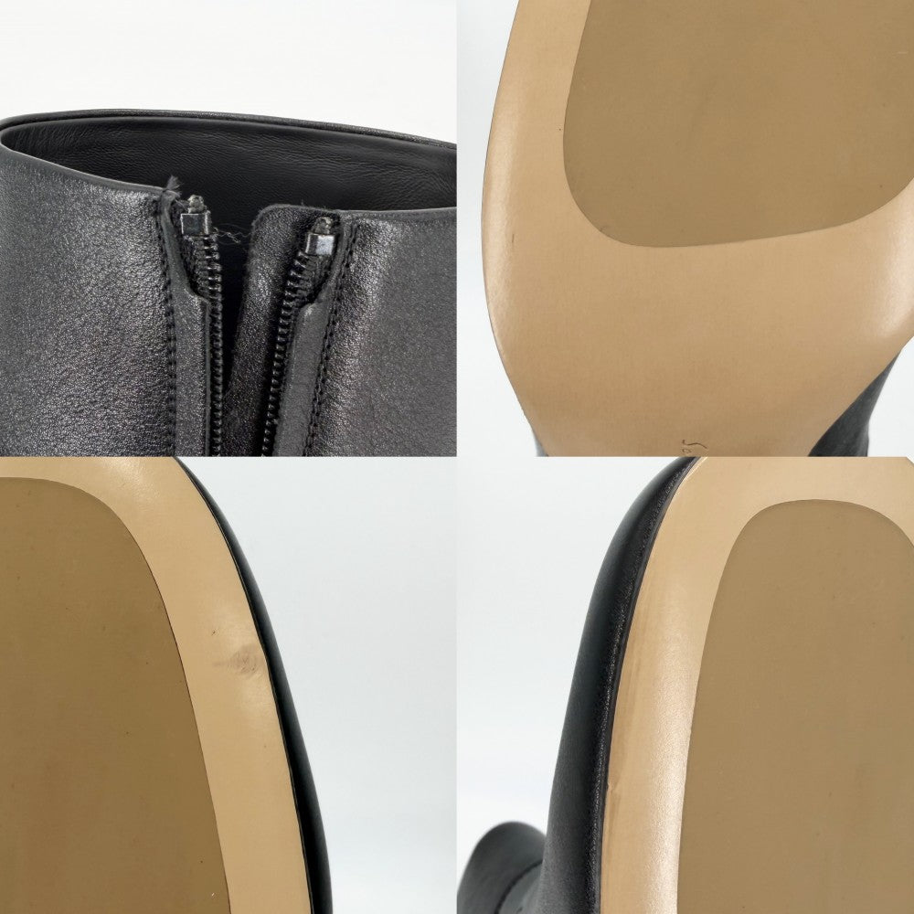 【秋物特集】 Salvatore Ferragamo サルヴァトーレフェラガモ ブーツ ガンチーニ Otello ショートブーツ アンクルブーツ ラウンドトゥ 靴 サイズ6 約23.5cm 秋 冬 カーフ ブラック 黒 ゴールド金具 レディース【中古品】