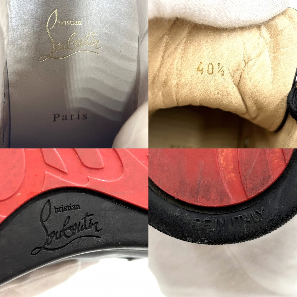 【開店SALE】 Christian Louboutin クリスチャンルブタン スニーカー ハイカット スパイクスタッズ 40.5サイズ 靴 シューズ ファッションアイテム 1151061 レザー ブラック 黒 シルバー金具 メンズ【中古品】