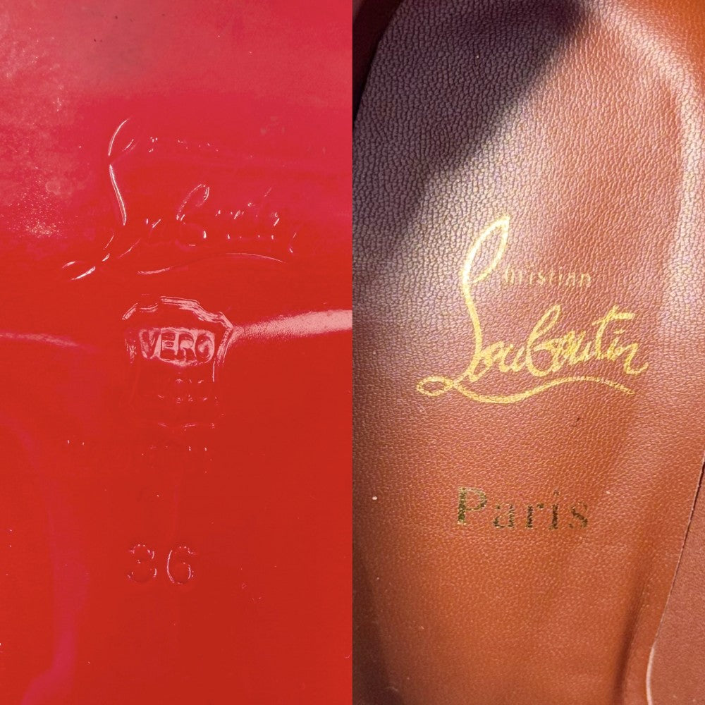 Christian Louboutin クリスチャンルブタン ブーツ サイドゴア 靴 36サイズ 約23cm レザー ブラウン 茶 シルバー金具 レディース【中古品】