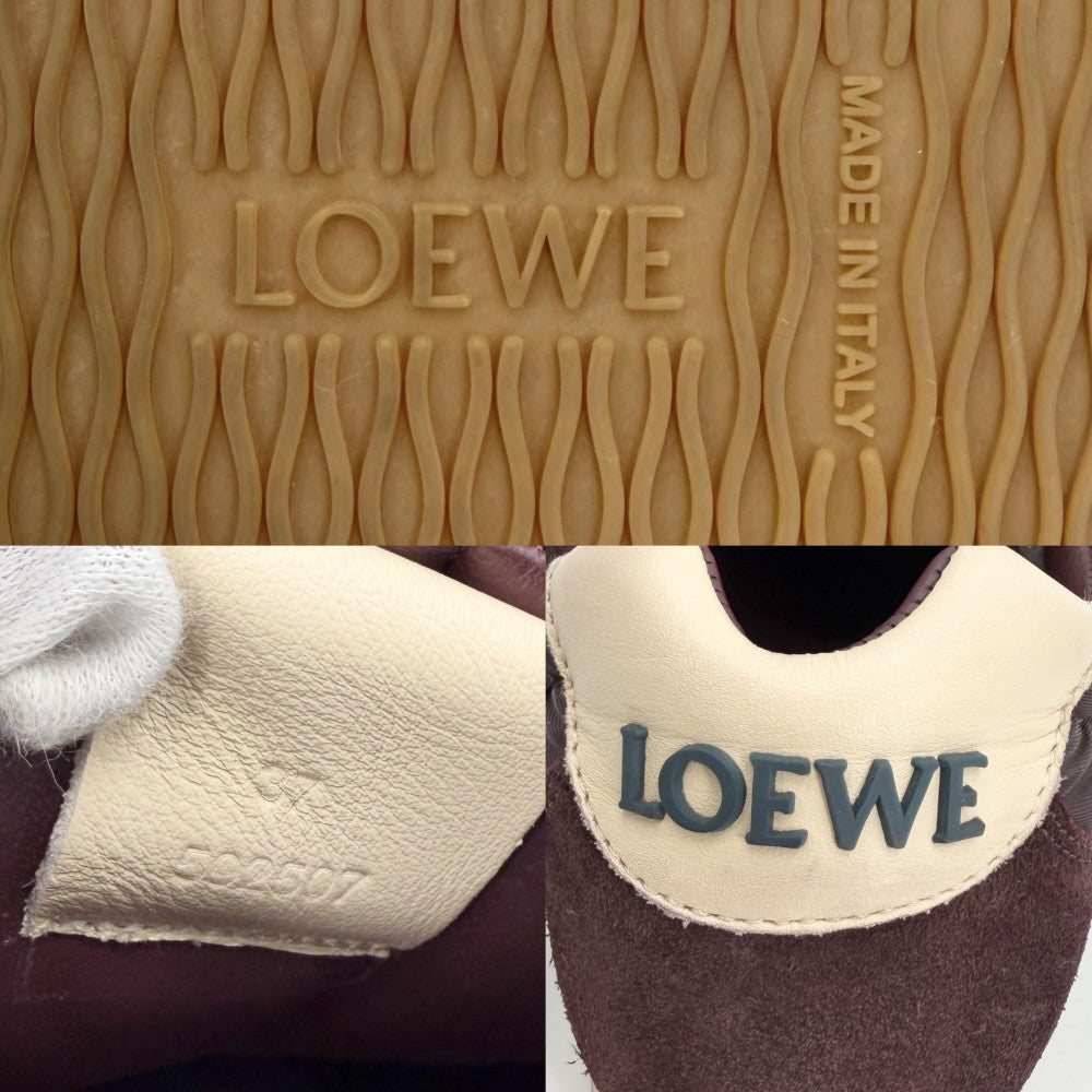 LOEWE ロエベ スニーカー バレエランナー2.0 靴 37サイズ 約24cm ナイロン スエード ブラウン系 レディース【中古品】