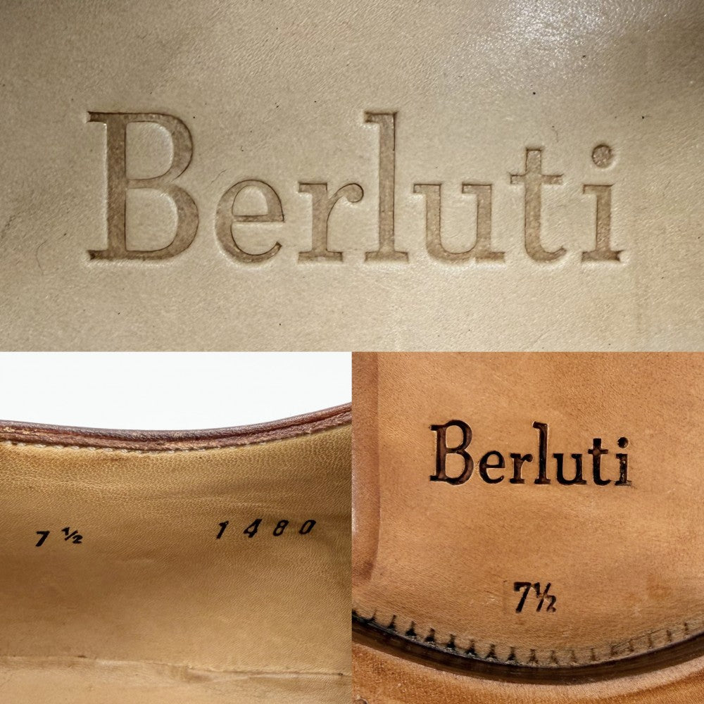Berluti ベルルッティ ローファー 革靴 7 1/2サイズ 約26cm レザー ブラウン 茶 メンズ【中古品】