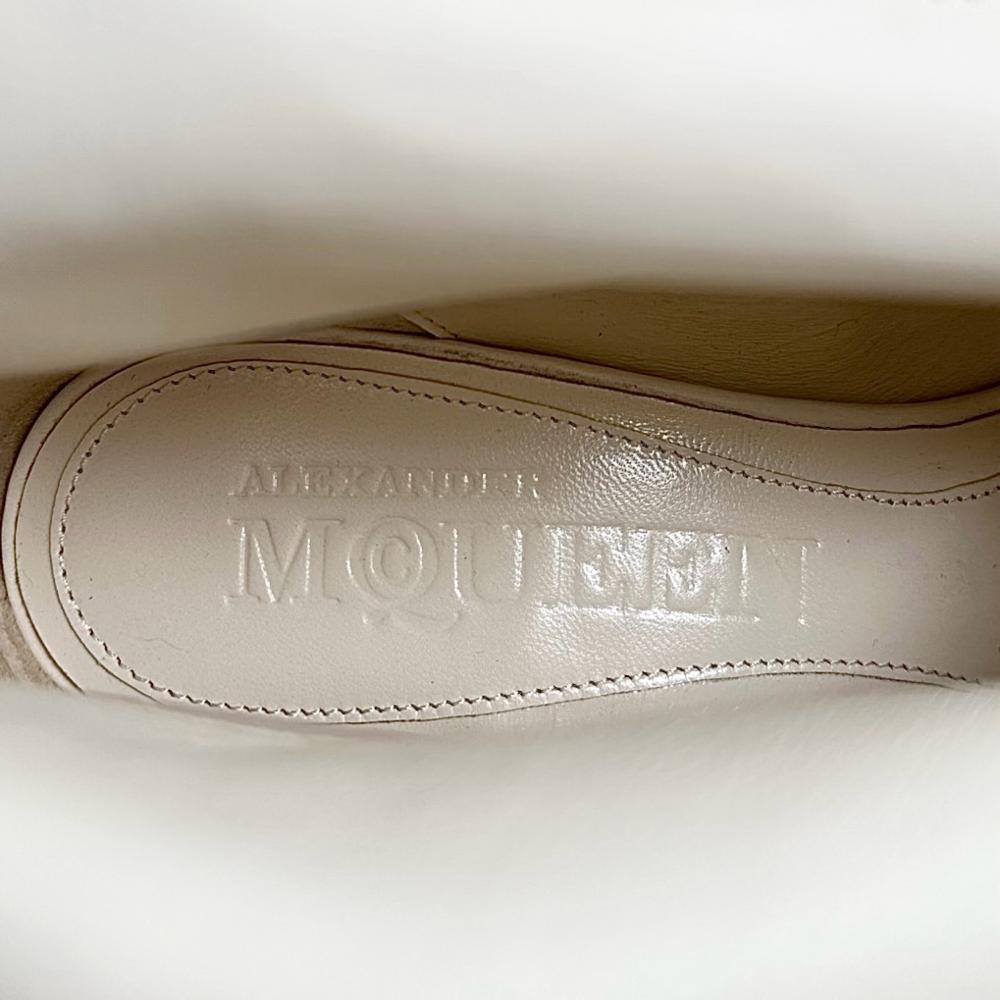 Alexander McQueen アレキサンダーマックイーン ブーツ フェイスフル オープントゥ サイズ36 約23cm ブーティー レザー ホワイト 白 レディース 約1245g【中古品】