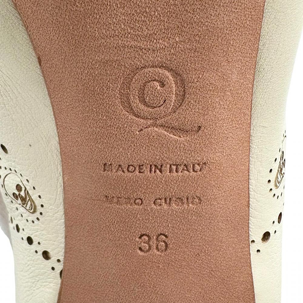 Alexander McQueen アレキサンダーマックイーン ブーツ フェイスフル オープントゥ サイズ36 約23cm ブーティー レザー ホワイト 白 レディース 約1245g【中古品】