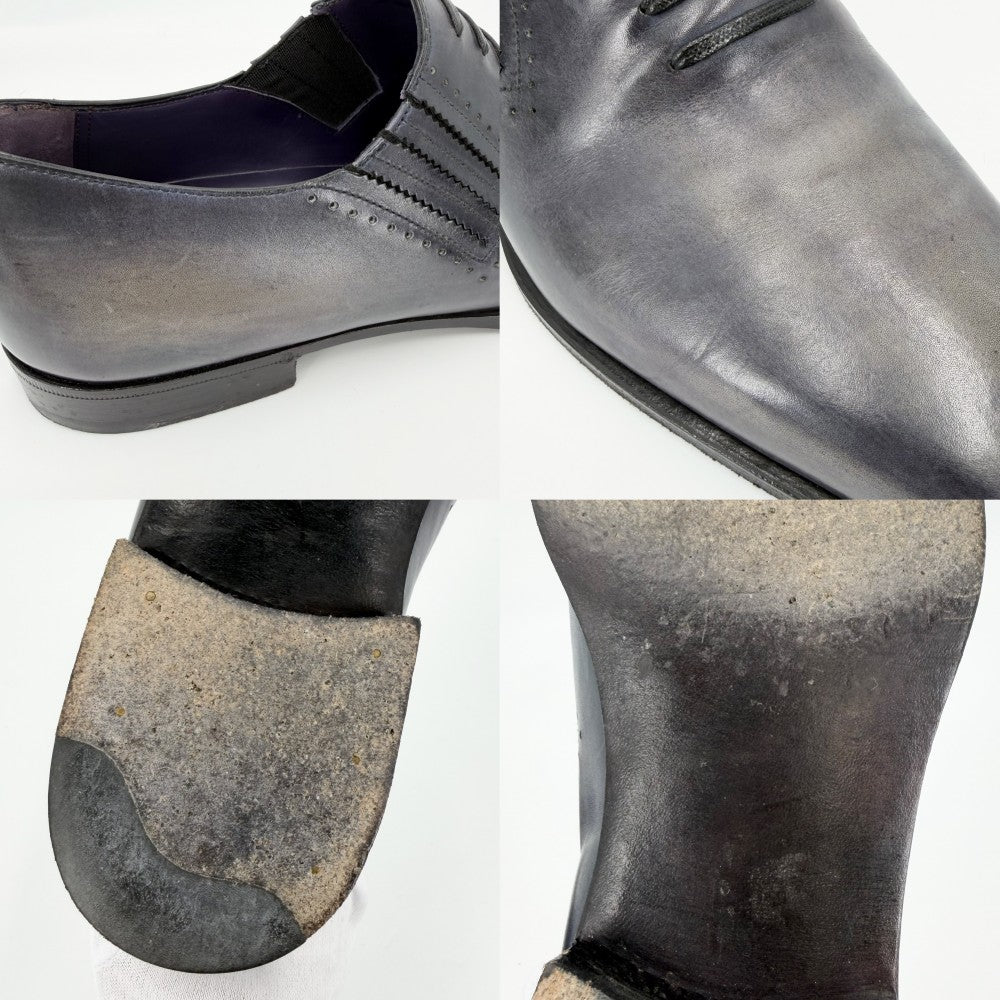 Berluti ベルルッティ ローファー デムジュール トロンプルイユ 革靴 サイドエラスティック レザー グレー メンズ【中古品】