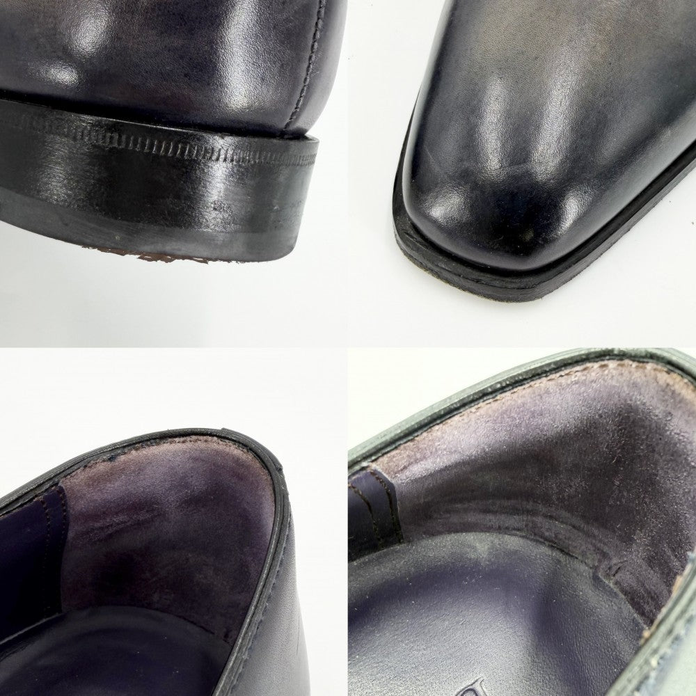 Berluti ベルルッティ ローファー デムジュール トロンプルイユ 革靴 サイドエラスティック レザー グレー メンズ【中古品】