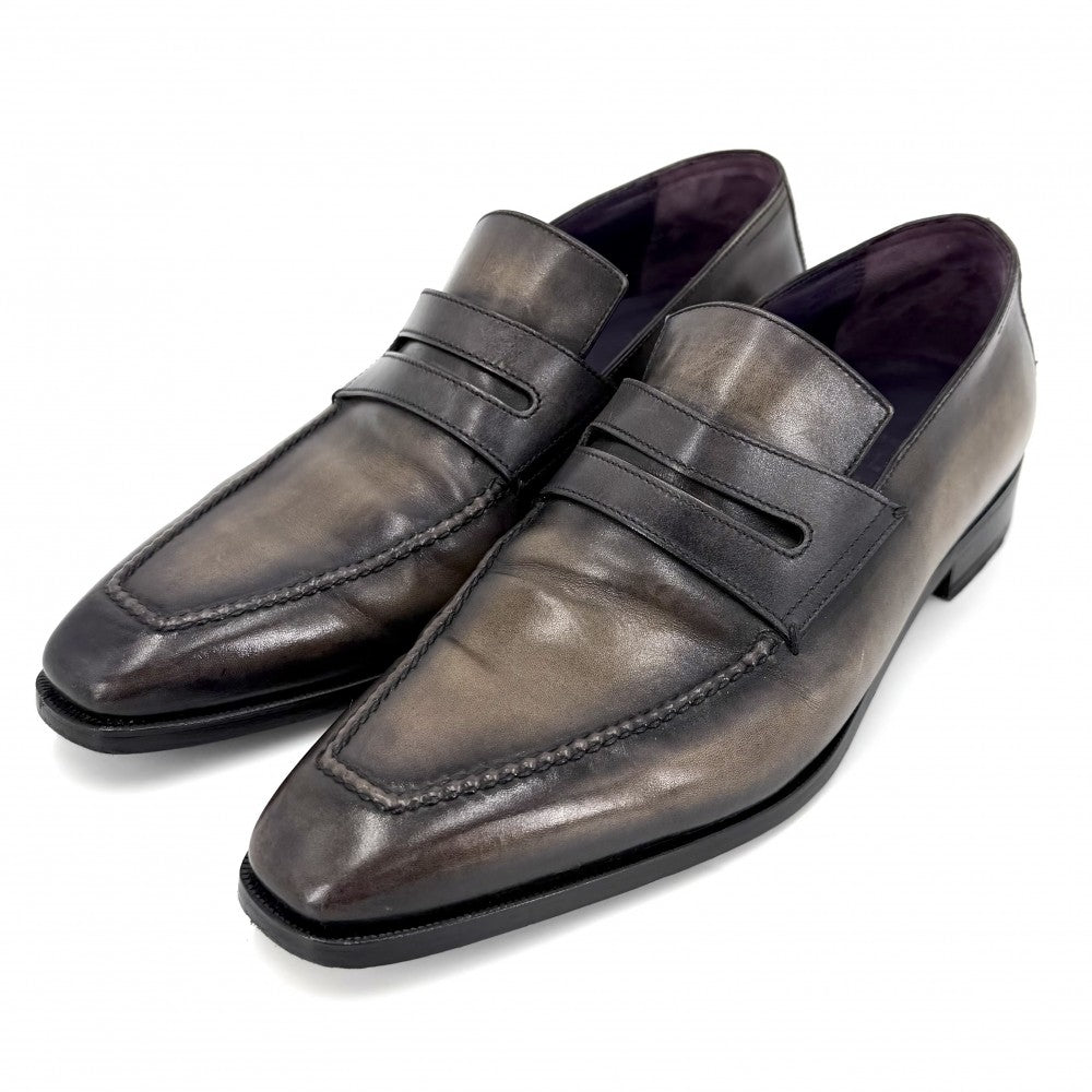 【開店SALE】 Berluti ベルルッティ ローファー デムジュール アンディ 革靴 約26cm 7.5サイズ レザー ブラウン 茶 メンズ【中古品】
