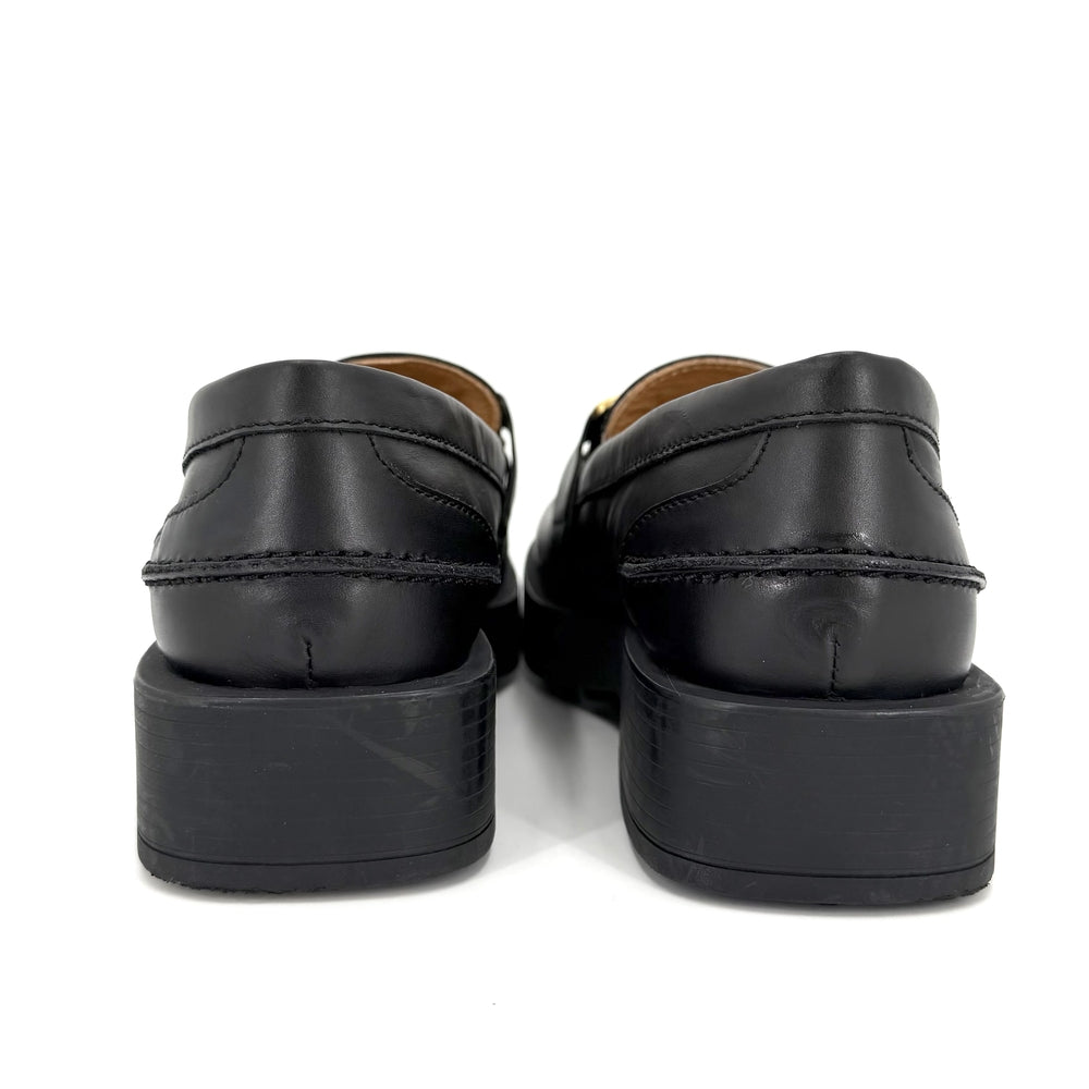 TOD’S トッズ ローファー ケイト 革靴 38サイズ 約25cm レザー ブラック 黒 ゴールド金具 レディース【中古品】