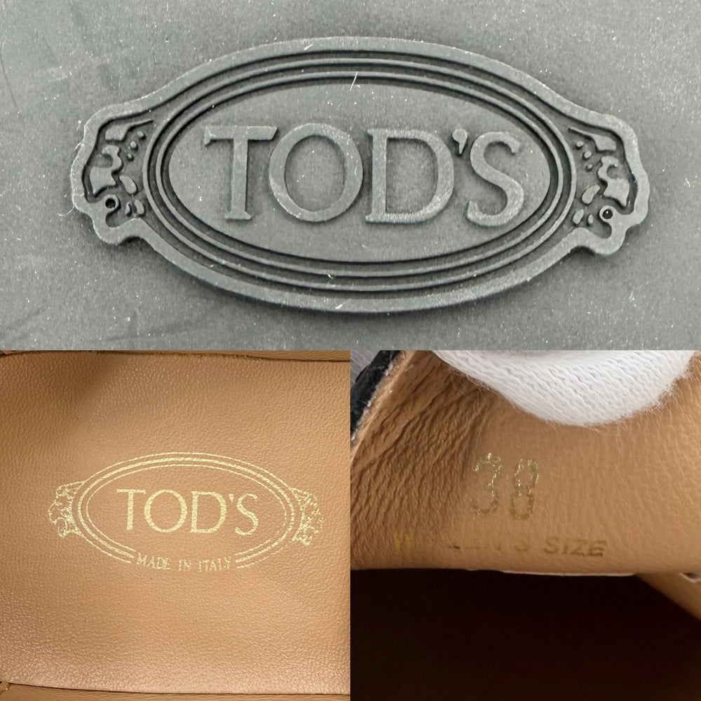 TOD’S トッズ ローファー ケイト 革靴 38サイズ 約25cm レザー ブラック 黒 ゴールド金具 レディース【中古品】