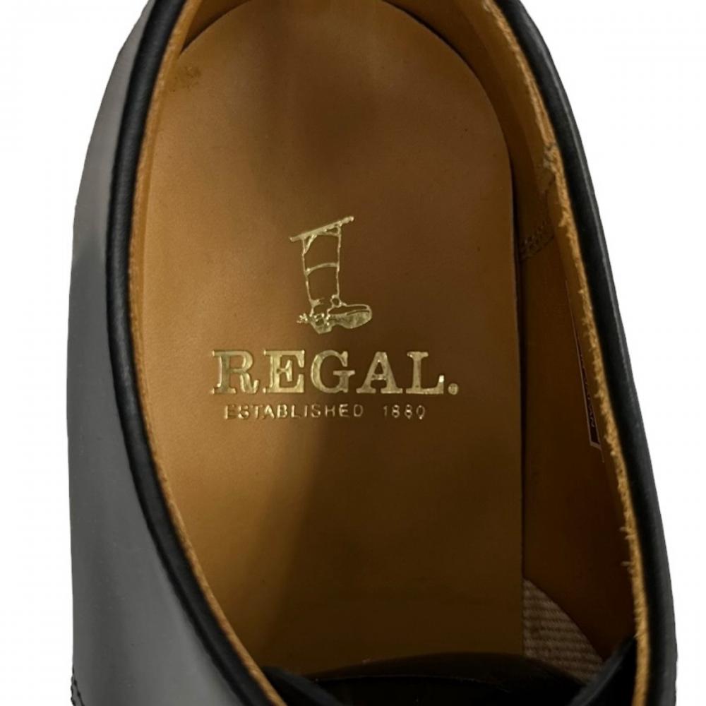 REGAL リーガル 靴 プレーントゥ 外羽根 JN01 レザー ブラック 黒 メンズ 約1105g【中古品】
