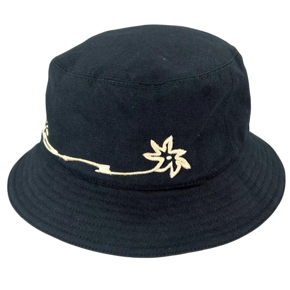 【開店SALE】 Dior ディオール ハット トラヴィススコット カクタス ジャック バケットハット 刺繍 Christian Dior×TRAVIS SCOTT 033C906U4511 コットン ネイビー 紺 アイボリー メンズ【中古品】
