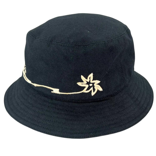 Dior ディオール ハット トラヴィススコット カクタス ジャック バケットハット 刺繍 Christian Dior×TRAVIS SCOTT 033C906U4511 コットン ネイビー 紺 アイボリー メンズ【中古品】