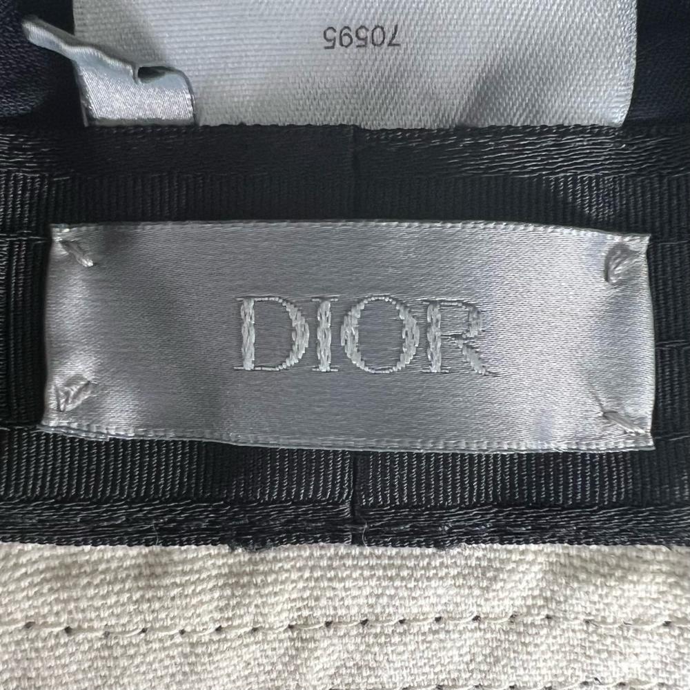 【開店SALE】 Dior ディオール ハット トラヴィススコット カクタス ジャック バケットハット 刺繍 Christian Dior×TRAVIS SCOTT 033C906U4511 コットン ネイビー 紺 アイボリー メンズ【中古品】