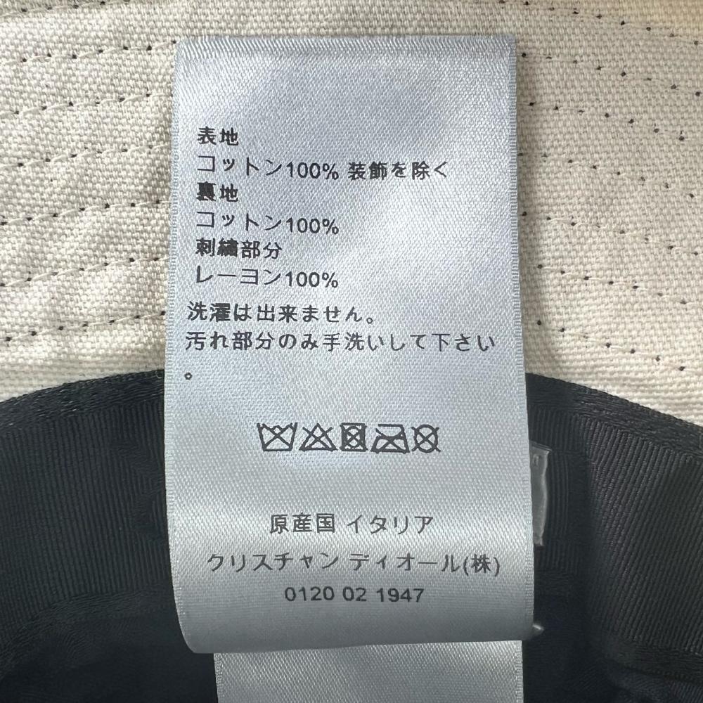 Dior ディオール ハット トラヴィススコット カクタス ジャック バケットハット 刺繍 Christian Dior×TRAVIS SCOTT 033C906U4511 コットン ネイビー 紺 アイボリー メンズ【中古品】