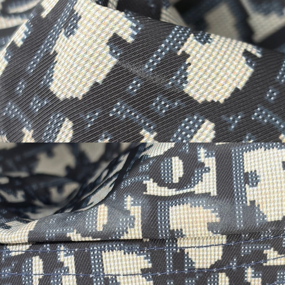 【開店SALE】 Dior ディオール 帽子 Teddy-D リバーシブル ボブハット バケットハット トロッター オブリーク 58サイズ 95TDD923A130 ポリエステル コットン ポリウレタン ネイビー 紺 レディース【中古品】