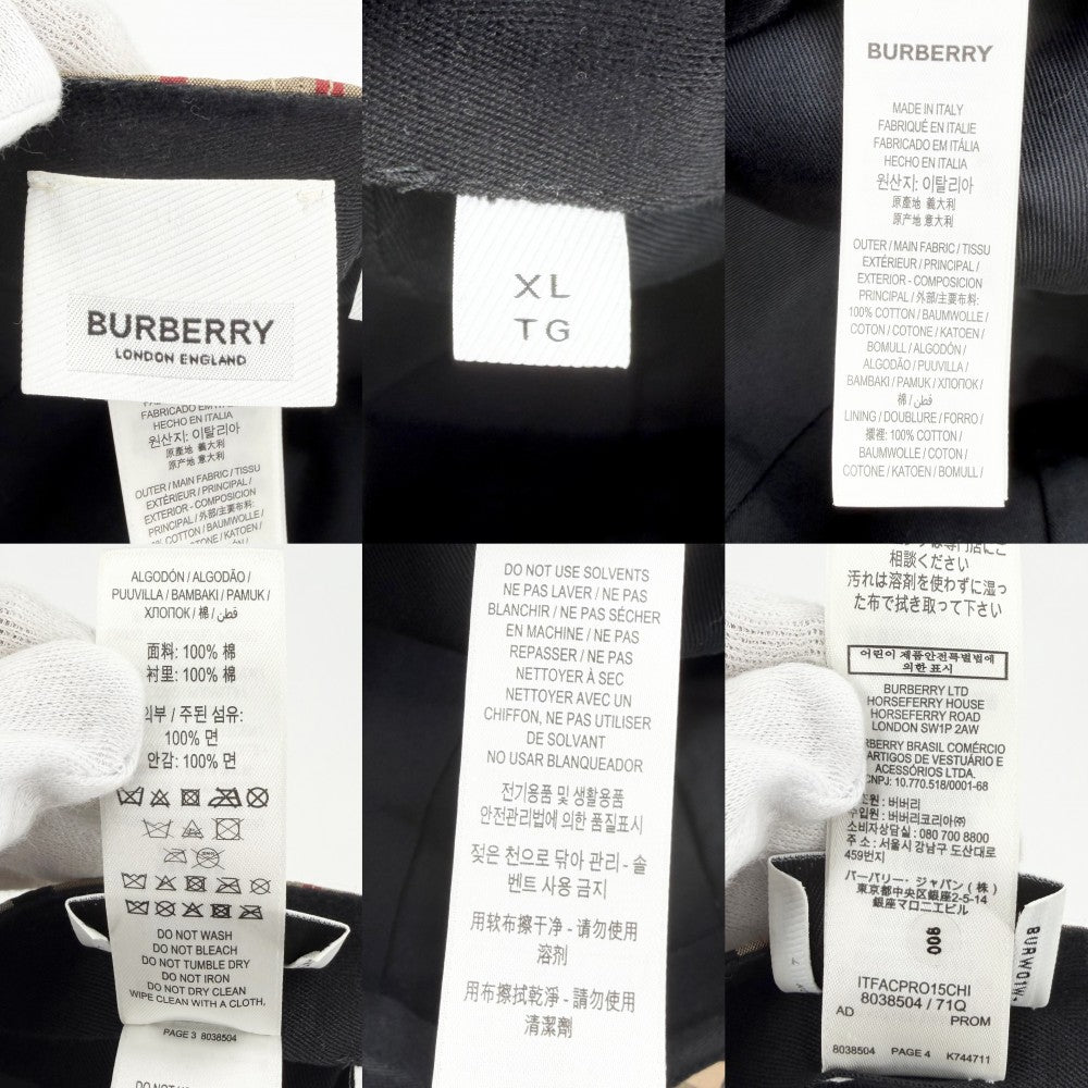 BURBERRY バーバリー キャップ ヴィンテージチェック ベースボールキャップ TBロゴ ファッションアイテム XLサイズ アパレル 帽子 8038504 コットン ベージュ シルバー金具 メンズ【中古品】