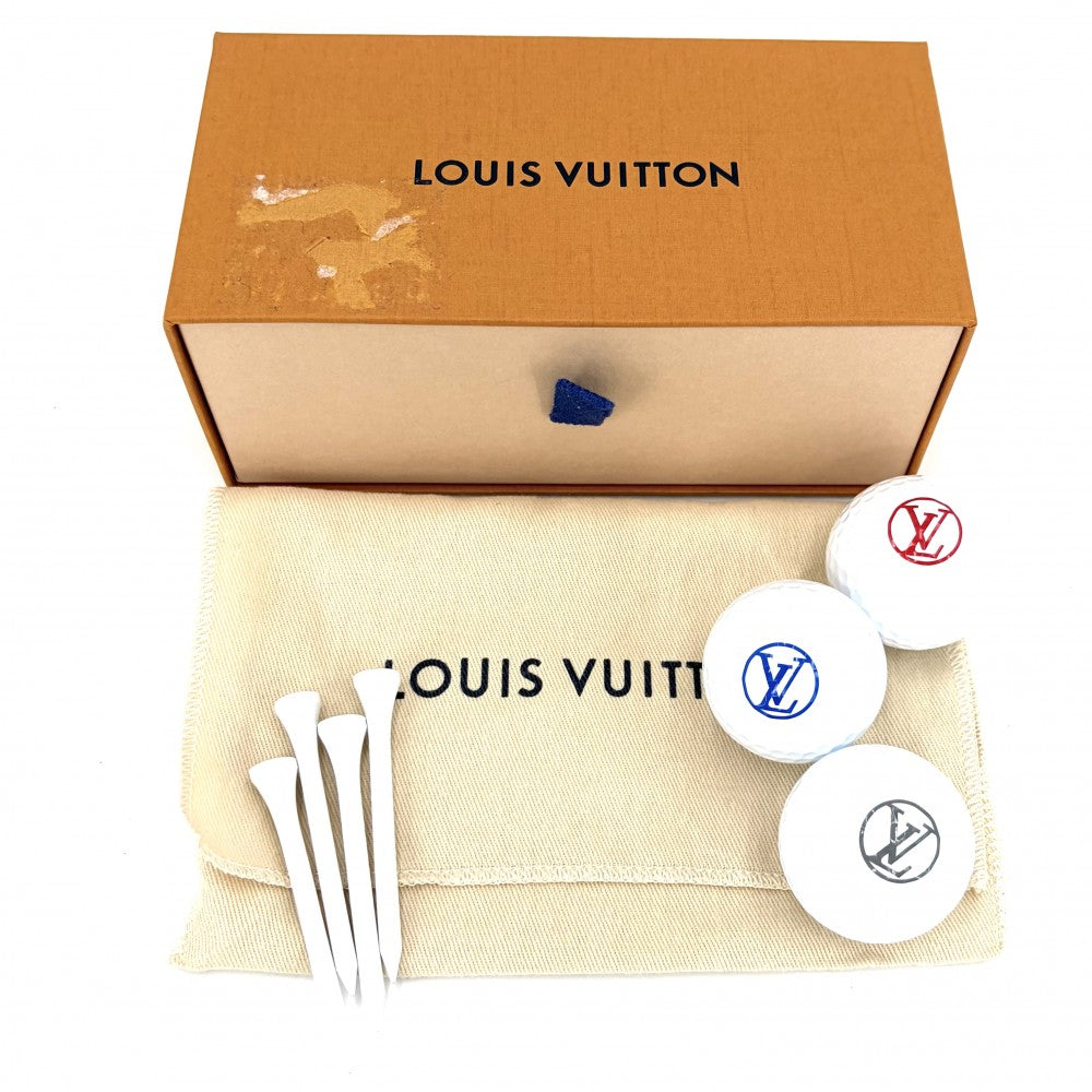 LOUIS VUITTON ルイヴィトン 雑貨 モノグラムマカサー セットゴルフ・アンドリュース ゴルフ用品 ゴルフボール ゴルフセット 小物 GI0826 ブラック 黒 ブラウン 茶 シルバー金具 ユニセックス【中古品】
