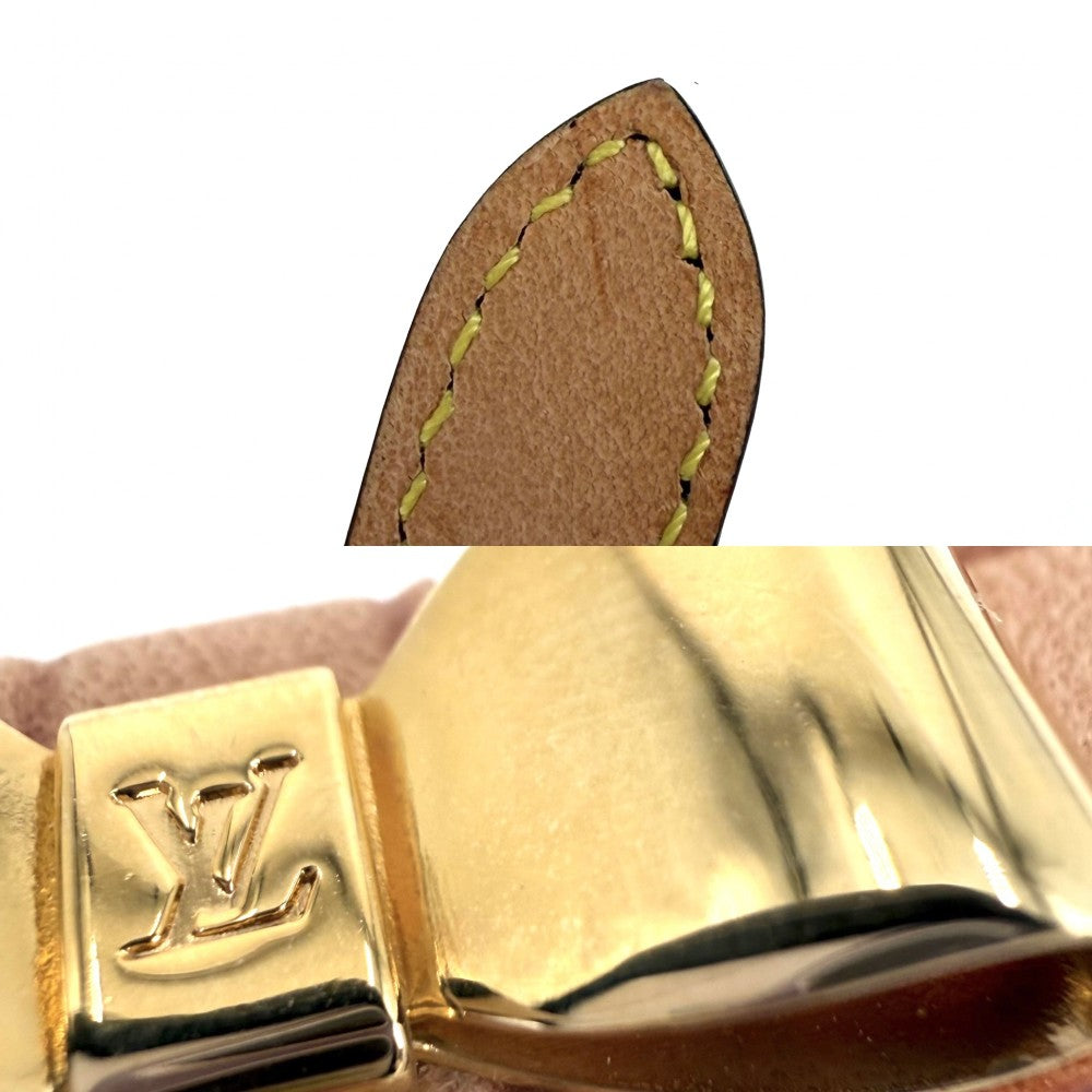 LOUIS VUITTON ルイヴィトン 雑貨 ペット用品 首輪 小型犬用 コリエバクスターXS リボン 小物 M58073 モノグラムキャンバス ブラウン 茶 ゴールド金具 ユニセックス【中古品】