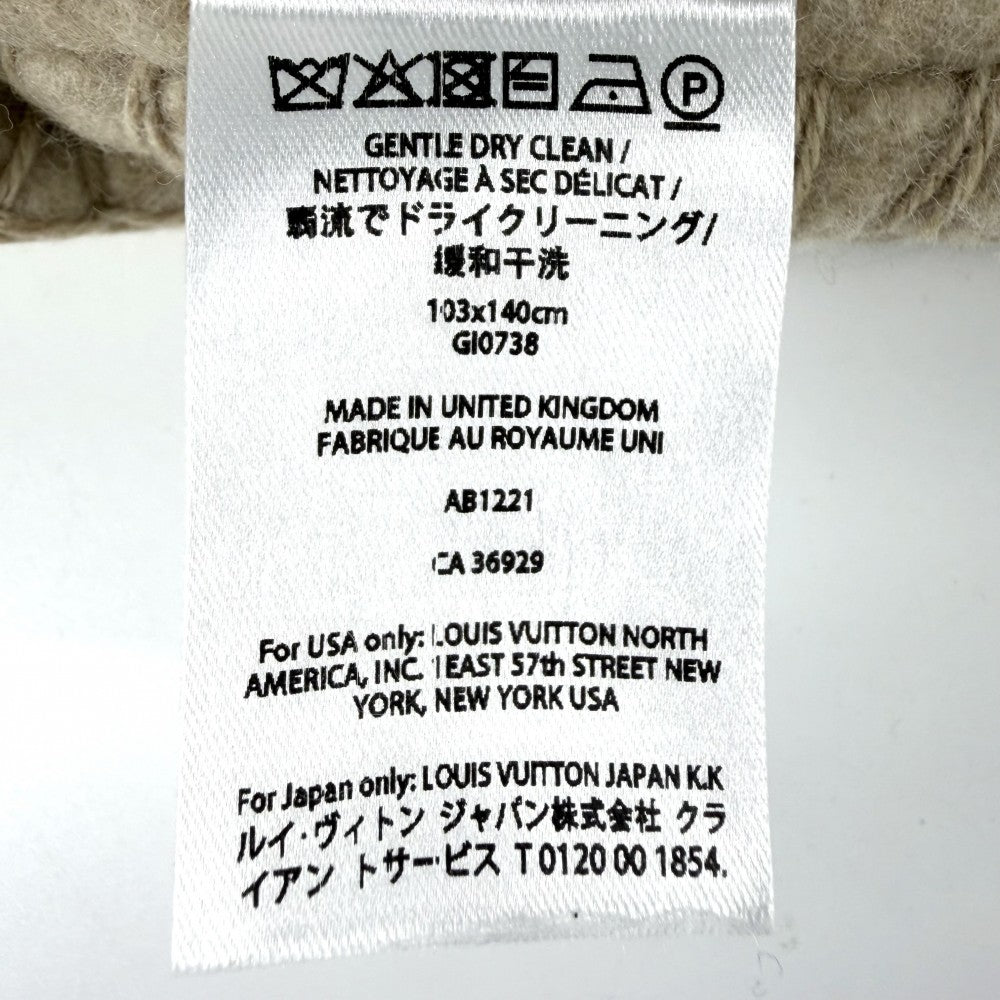 LOUIS VUITTON ルイヴィトン 雑貨 モノグラム ブランケット 毛布 ウール カシミヤ ベージュ アイボリー ユニセックス【中古品】