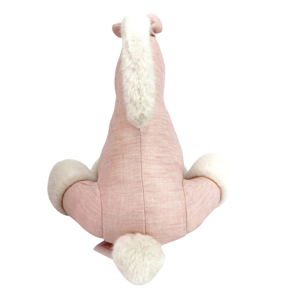 HERMES エルメス 雑貨 ベビー エルミ― ぬいぐるみ 馬 ポニー 動物 置物 インテリア メンズ レディース リネン ライトピンク キッズ【中古品】