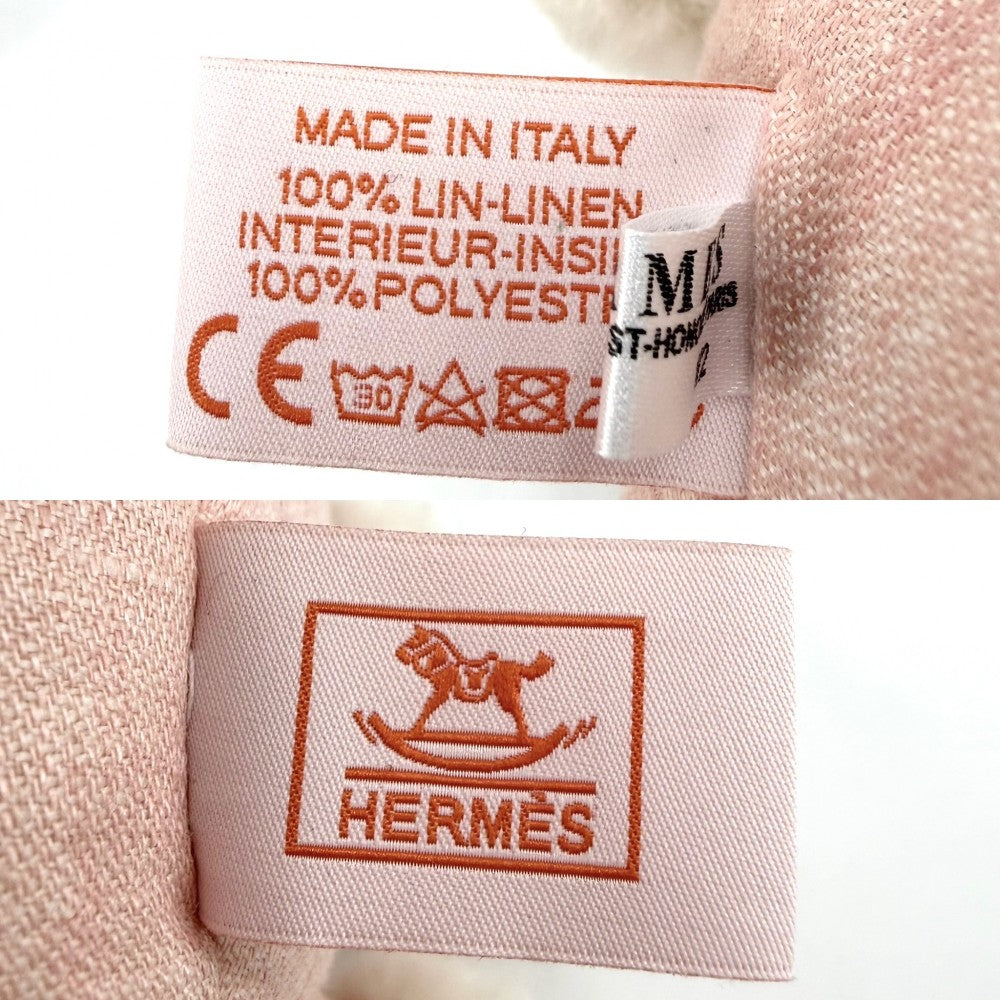HERMES エルメス 雑貨 ベビー エルミ― ぬいぐるみ 馬 ポニー 動物 置物 インテリア メンズ レディース リネン ライトピンク キッズ【中古品】