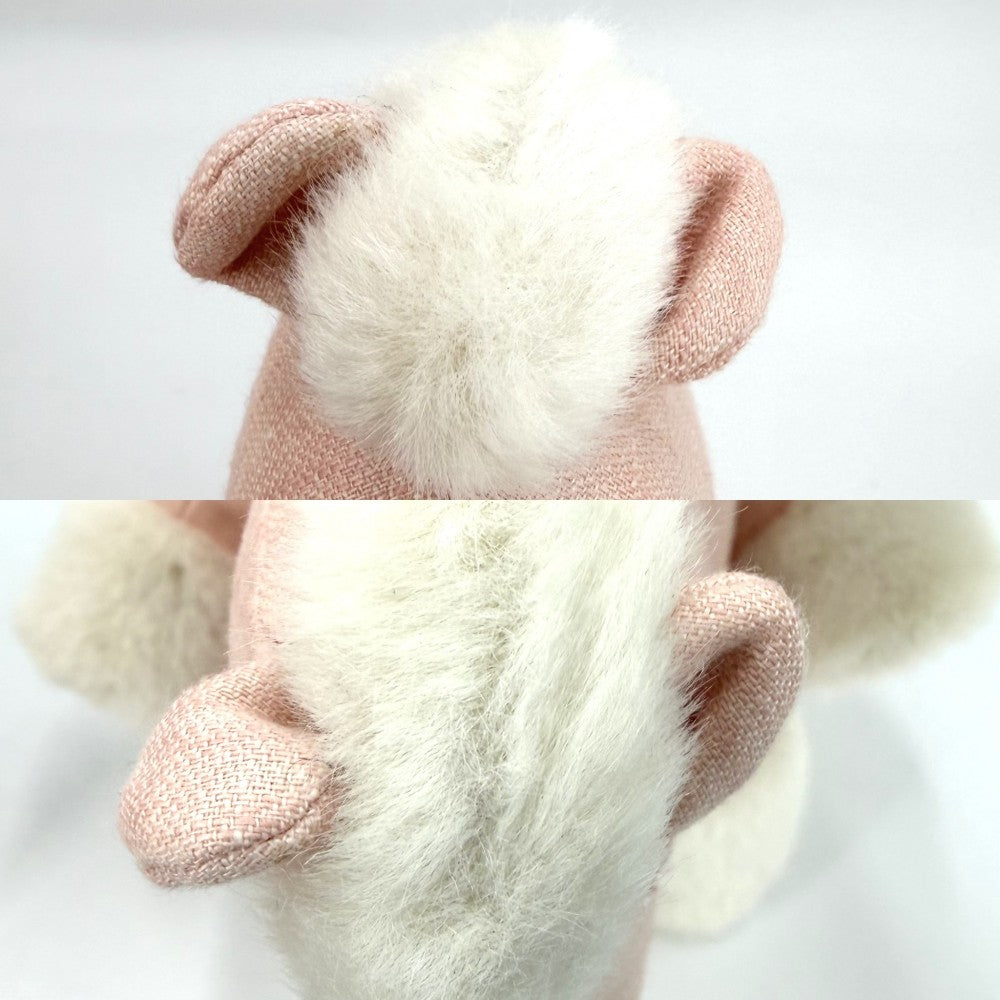 HERMES エルメス 雑貨 ベビー エルミ― ぬいぐるみ 馬 ポニー 動物 置物 インテリア メンズ レディース リネン ライトピンク キッズ【中古品】