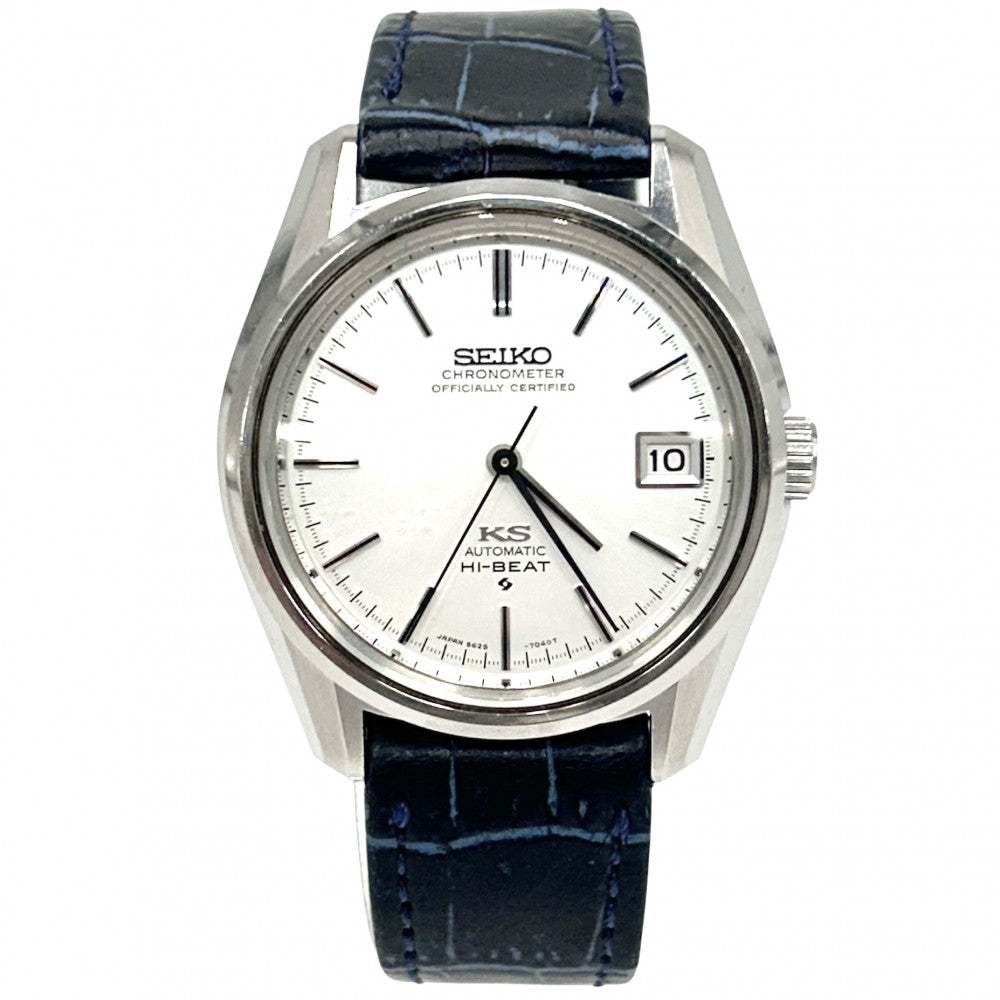 SEIKO セイコー 腕時計 キングセイコー ハイビート クロノメーター AT ホワイト文字盤 SS 5625-7040 自動巻き ステンレススチール ホワイト 白 ネイビー 紺 メンズ【中古品】