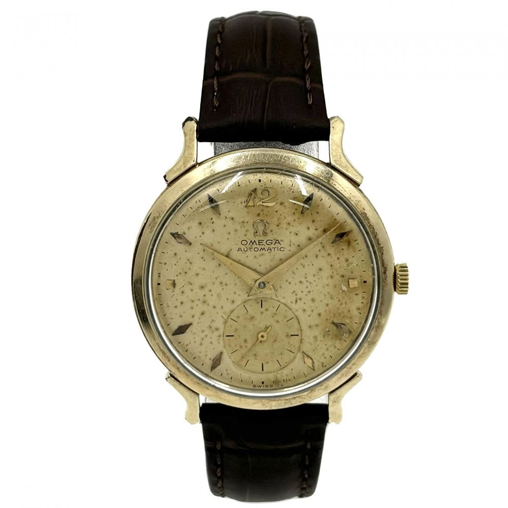 OMEGA オメガ 腕時計 ハーフローター スモールセコンド GOLD FILLED Cal.344 ゴールド文字盤 AT 自動巻き ヴィンテージ F-6238 自動巻き K14ゴールド メンズ【中古品】
