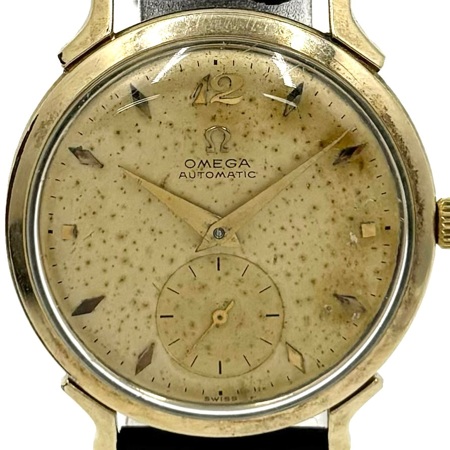 OMEGA オメガ 腕時計 ハーフローター スモールセコンド GOLD FILLED Cal.344 ゴールド文字盤 AT 自動巻き ヴィンテージ F-6238 自動巻き K14ゴールド メンズ【中古品】