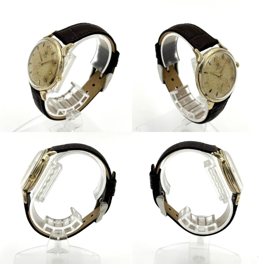OMEGA オメガ 腕時計 ハーフローター スモールセコンド GOLD FILLED Cal.344 ゴールド文字盤 AT 自動巻き ヴィンテージ F-6238 自動巻き K14ゴールド メンズ【中古品】