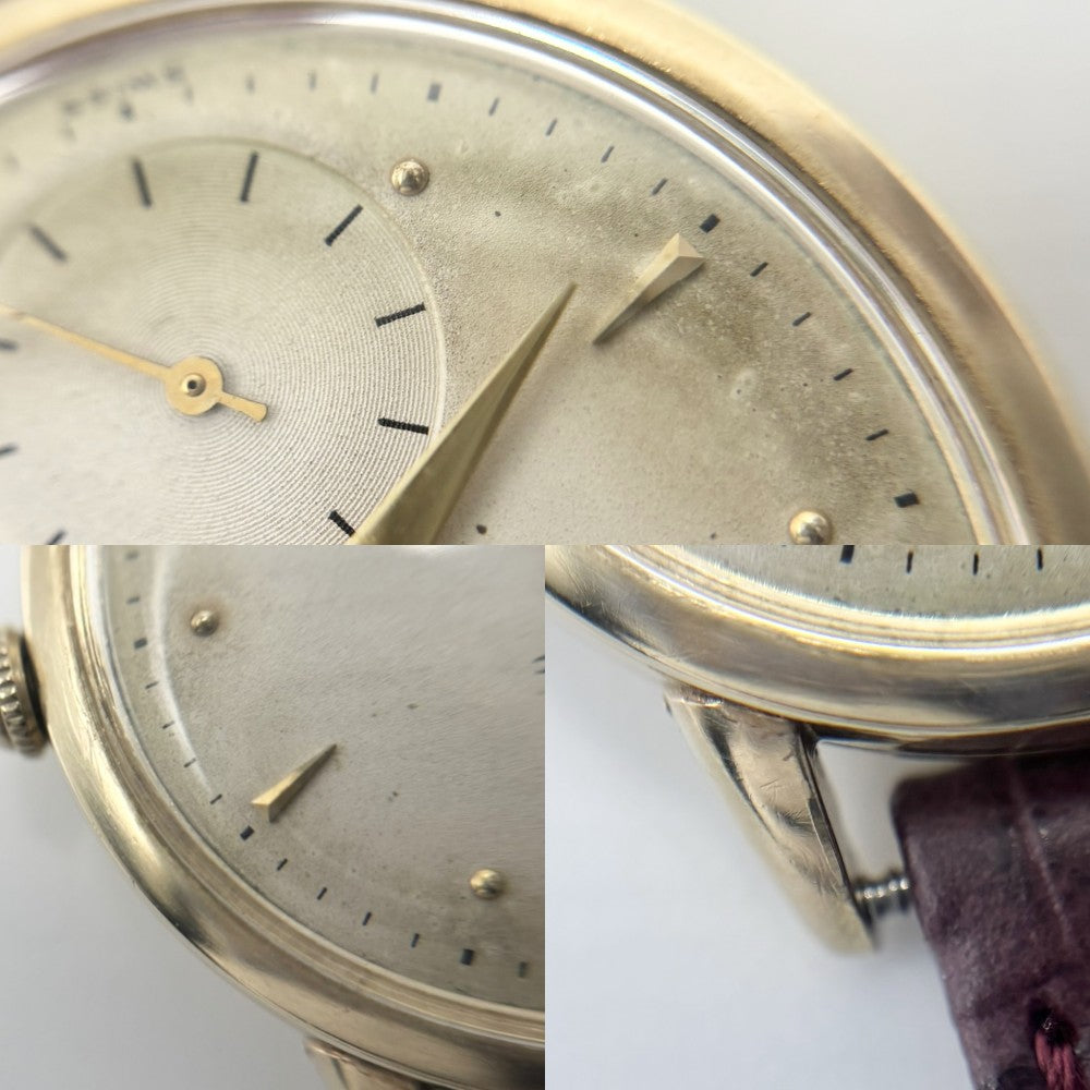 OMEGA オメガ 腕時計 ハーフローター スモールセコンド AT シルバー文字盤 F621﻿2 自動巻き ステンレススチール レザー シルバー ブラウン 茶 ゴールド金具 メンズ【中古品】