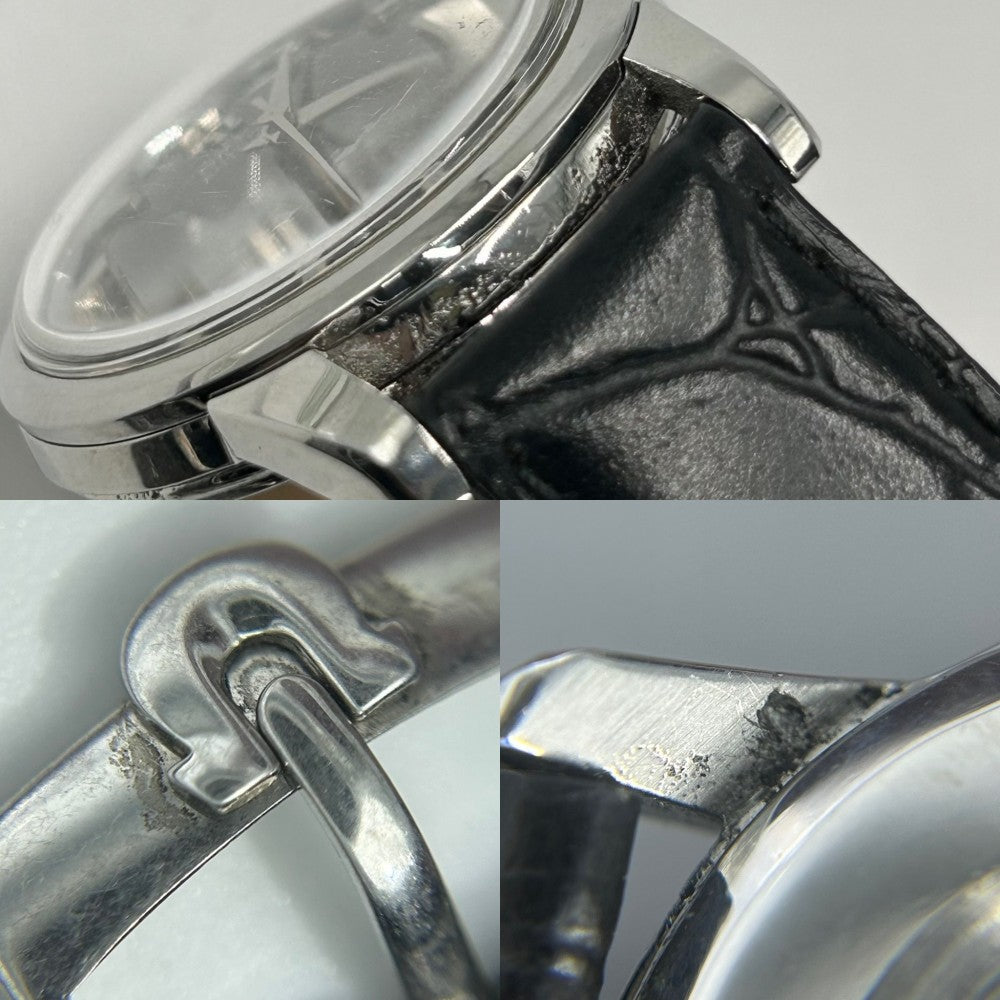 OMEGA オメガ 腕時計 シーマスター cal.503 デイト AT ブラック文字盤 2849-1SC 自動巻き ステンレススチール レザー ブラック 黒 シルバー金具 メンズ【中古品】