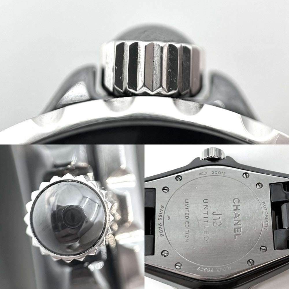 【開店SALE】 CHANEL シャネル 腕時計 J12 アンタイトル 黒文字盤 AT H5581 自動巻き セラミック ブラック 黒 メンズ【中古品】