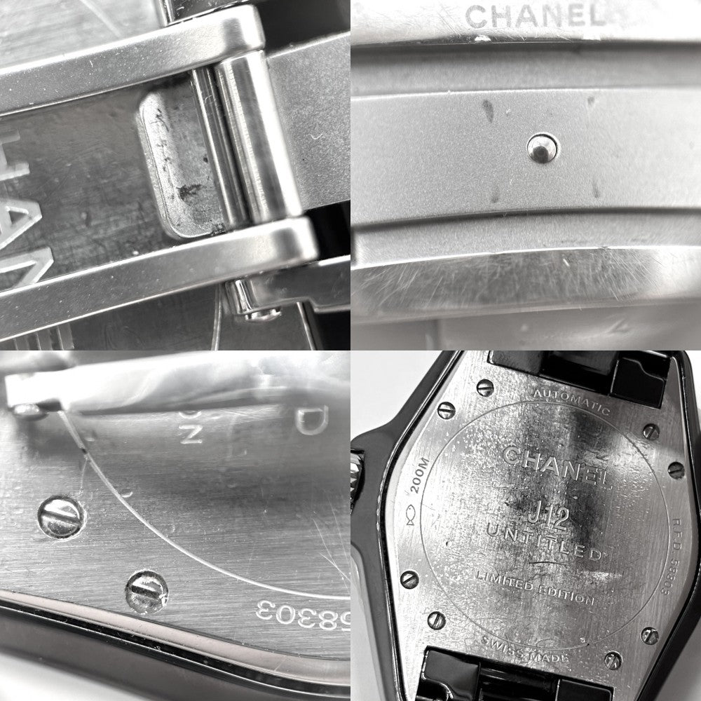【開店SALE】 CHANEL シャネル 腕時計 J12 アンタイトル 黒文字盤 AT H5581 自動巻き セラミック ブラック 黒 メンズ【中古品】